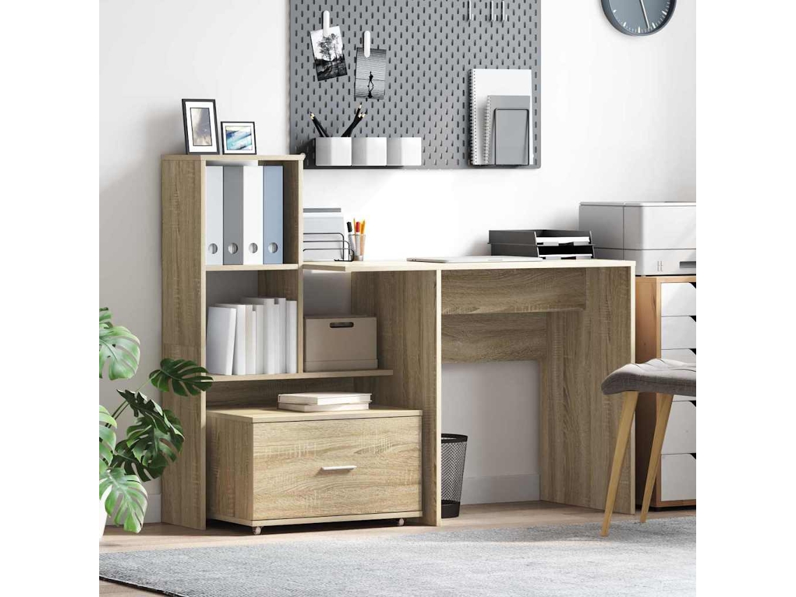 Vidaxl Gabinete De Gavetas 55 X 45 X 31 Cm Carvalho Sonoma
