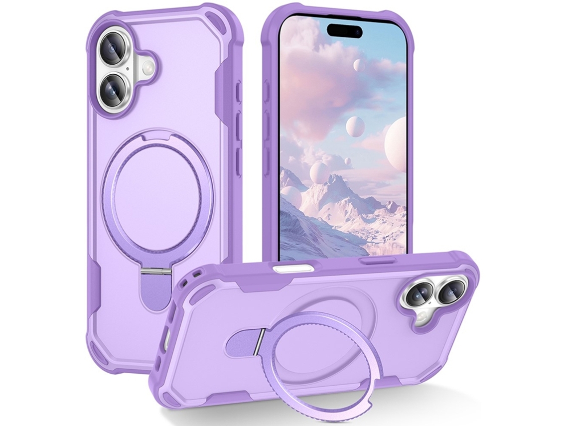 Capa Para Iphone 17 Magsafe Tpupc Com Suporte E À Prova De Choque - Roxa