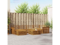 Vidaxl Conjunto De Sofás Para Exterior 7 Pcs Natural