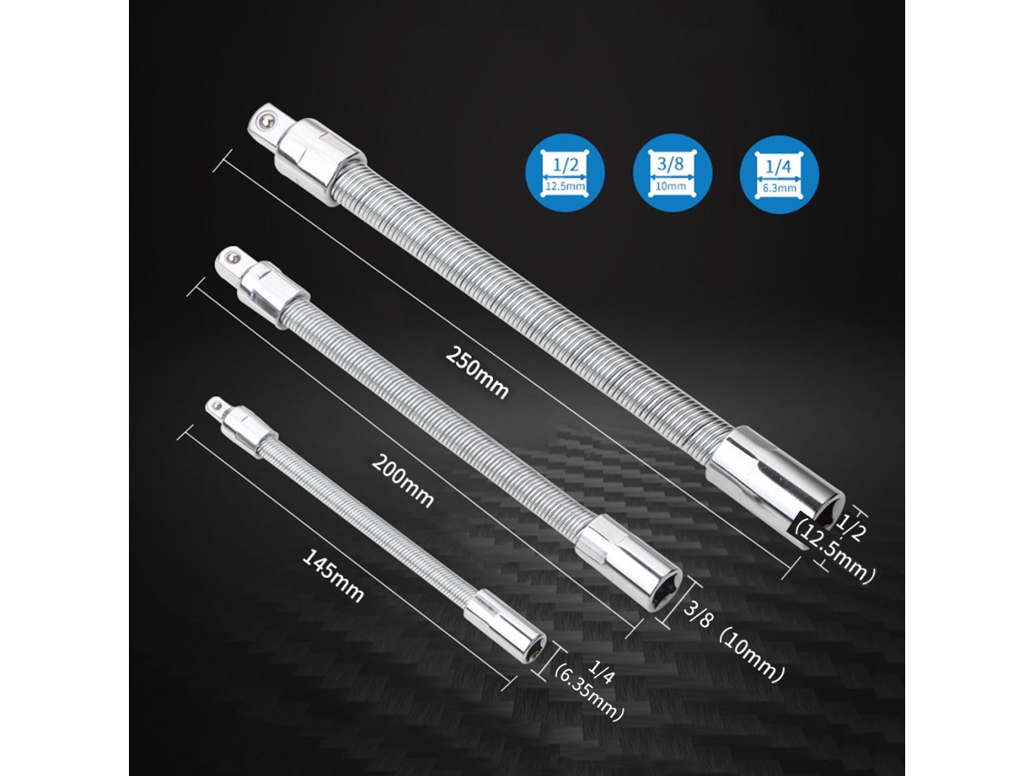 3pcs Cabeis Flexíveis de Extensão de Soquete com MARCA