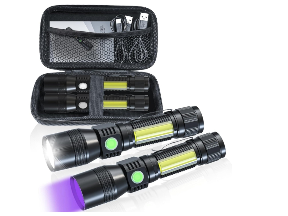 Lanterna Yunzii 7 Modos Com Zoom Recarregável À Prova Dágua Preta