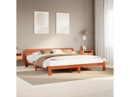 Vidaxl Cama Sem Colchão 180x200 Cm Pinho Maciço Castanho-mel
