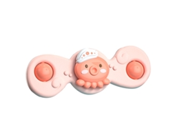 Mali brinquedo Giratório com Ventosa Flor Borda Suave Sução Forte Abs Rosa 1.1oz