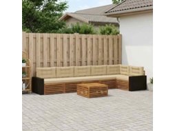 Vidaxl Conjunto De Sofás Para Exterior 7 Unid. Natural E Bege