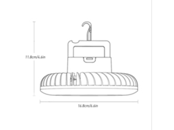 Ventilador Lanterna Camping Usb Recarregável Portátil