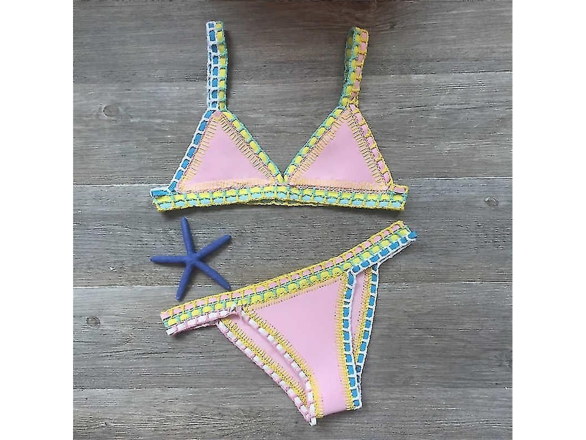 2026 bikini de Crochê para Mulher Traje de Banho Sexy Bandagem Brasileiro Sem Arcos Tamanho Normal 2023 Biquíni de Praia