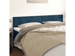 Vidaxl Cabeceiras Azul-escuro 200x5x78/88 Cm Veludo