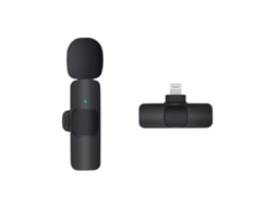 Um Microfone De Lapela Sem Fios Com Conector Apple, Com Cancelamento De Ruído, Adequado Para Gravação De Vídeo.