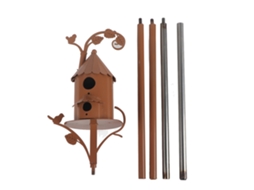 Casa De Pássaros De Metal (art Decorativa Jardim, Apoio Com Perno)