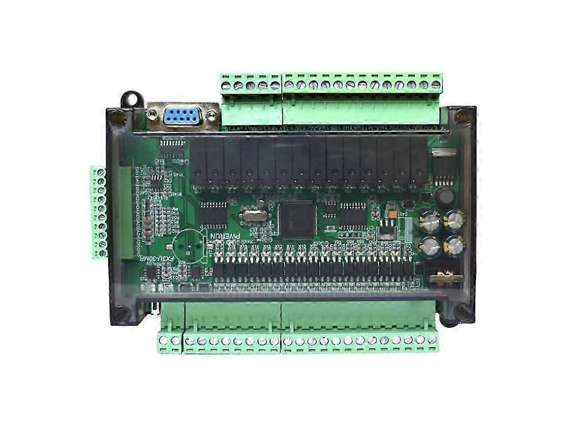 Plc Industrial Control Board Simple Programmable Controller Type Fx3u-30mr Support Rs232/rs485 Commblack Green