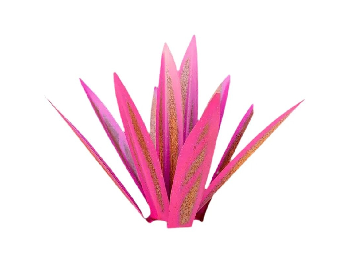 Escultura de Cacto Agave em Metal, Delicada e Colorida, para Jardim, 27 Cm, Vermelho Claro BRILVIBERA