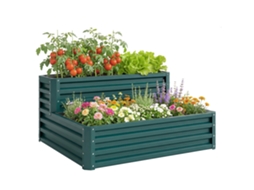 Jardineira de parede de madeira com treliça BTFORUS,3 vasos móveis,60x16x80cm,natural