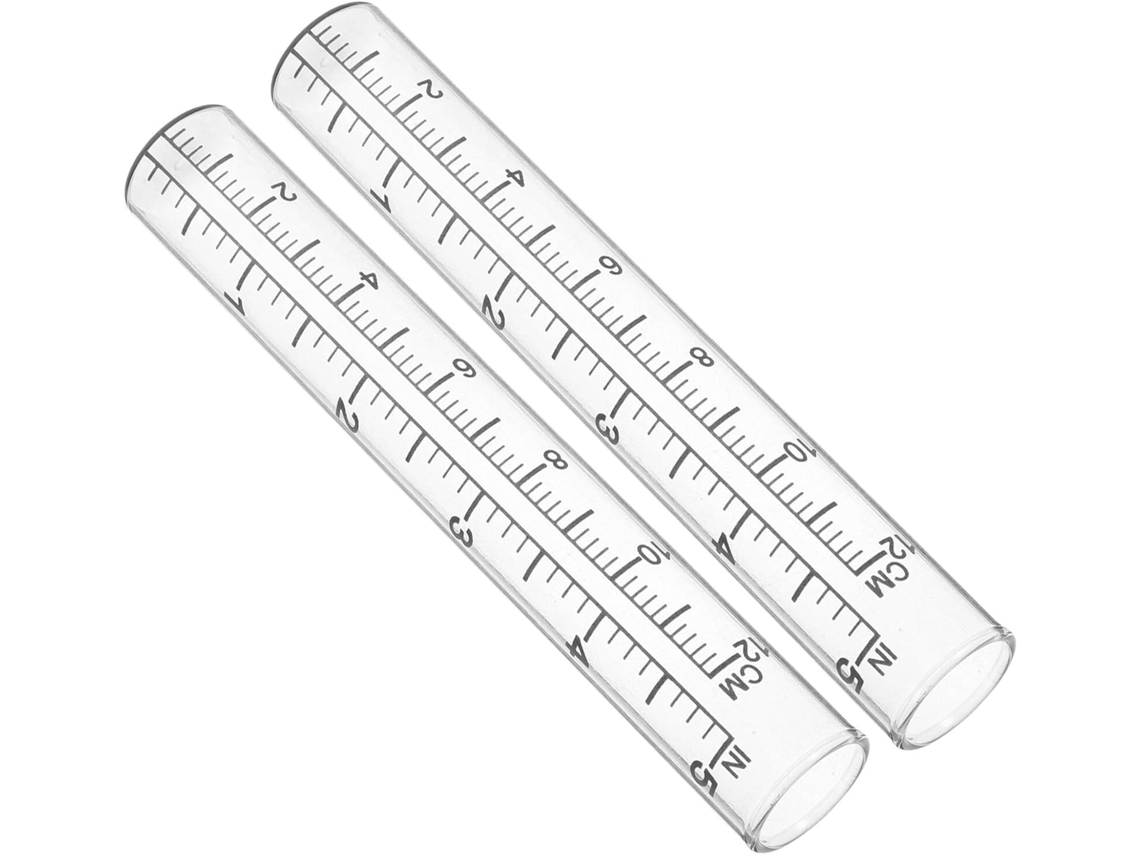 Kit de 2 Tubos de Reposição para Pluviômetro Inoomp, Feitos de Vidro Transparente, para Jardim e Pátio. Medição Precisa CHABERLU