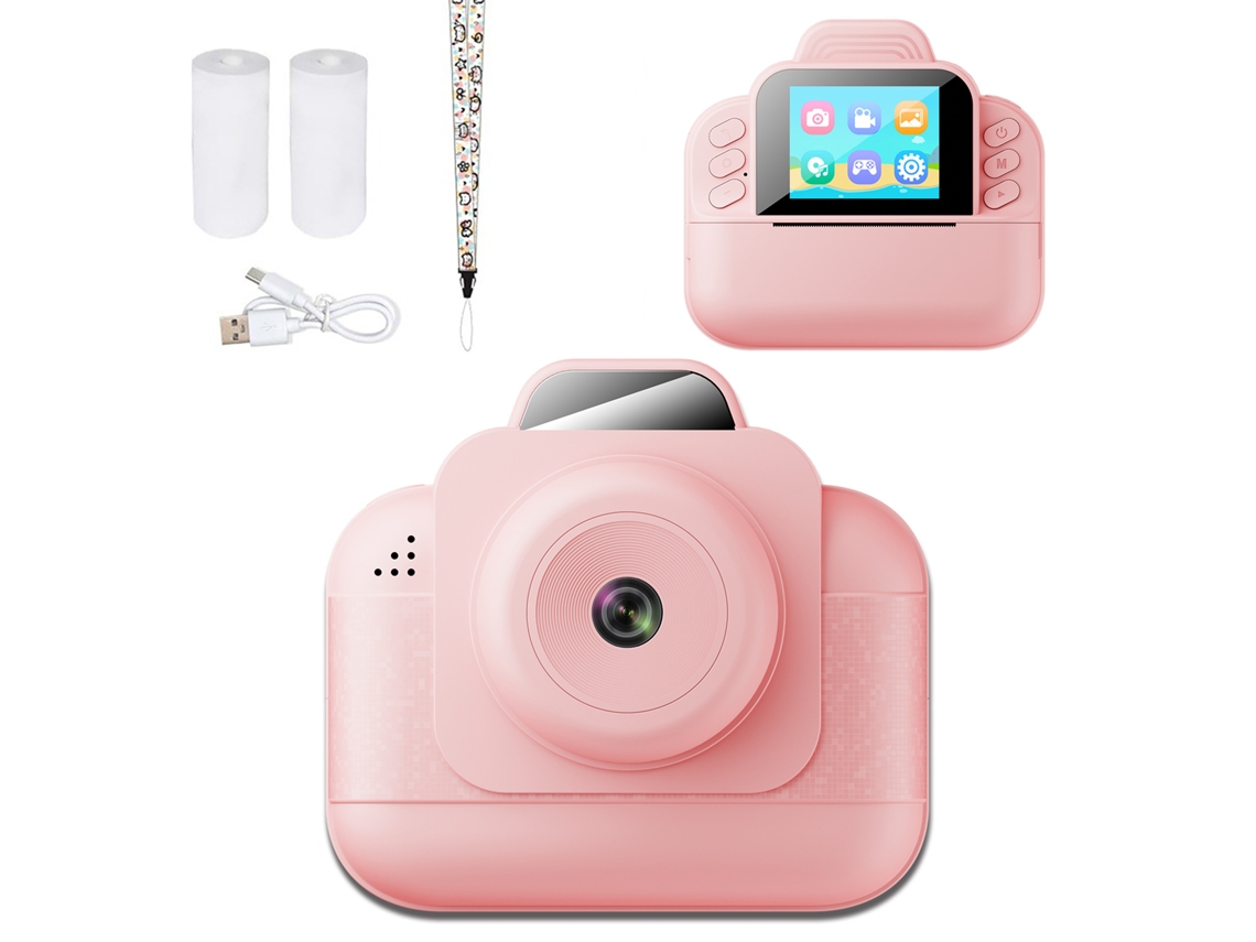 Câmera Instantânea 1080p para Crianças, Câmera Infantil Portátil com Recursos Hd, Inclui Papel Fotográfico e Cordão CZHHMART (rosa)