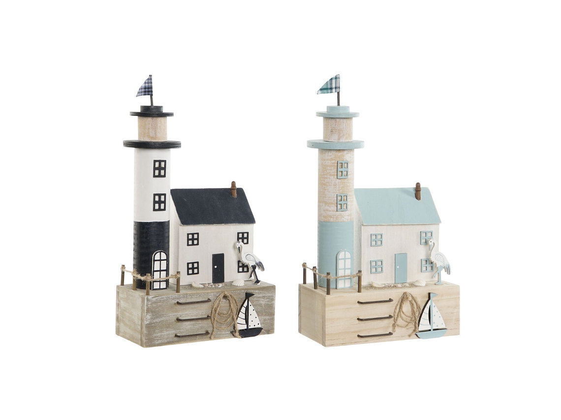 Figura Decorativa Home Esprit Azul Marinho Azul 17 X 8,5 X 30 Cm (2 Unidades)