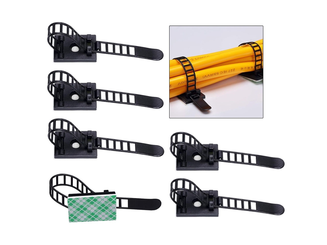 Abraçadeiras Cabo 100 Peças, De Abraçadeiras, Com Adesivo, Nylon, Para Automóvel