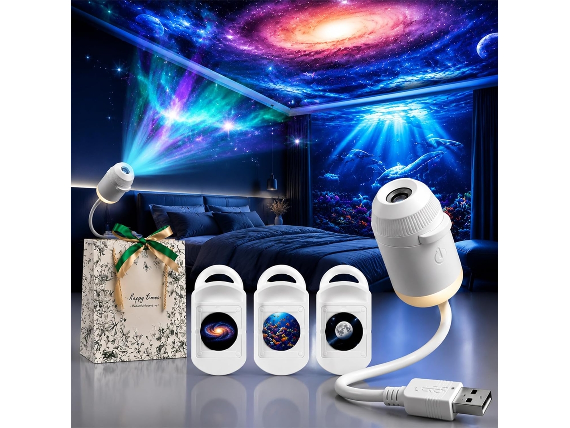 Projetor De Luz Noturna Holográfica 5d Inteligente Hd, Estrelas Hd