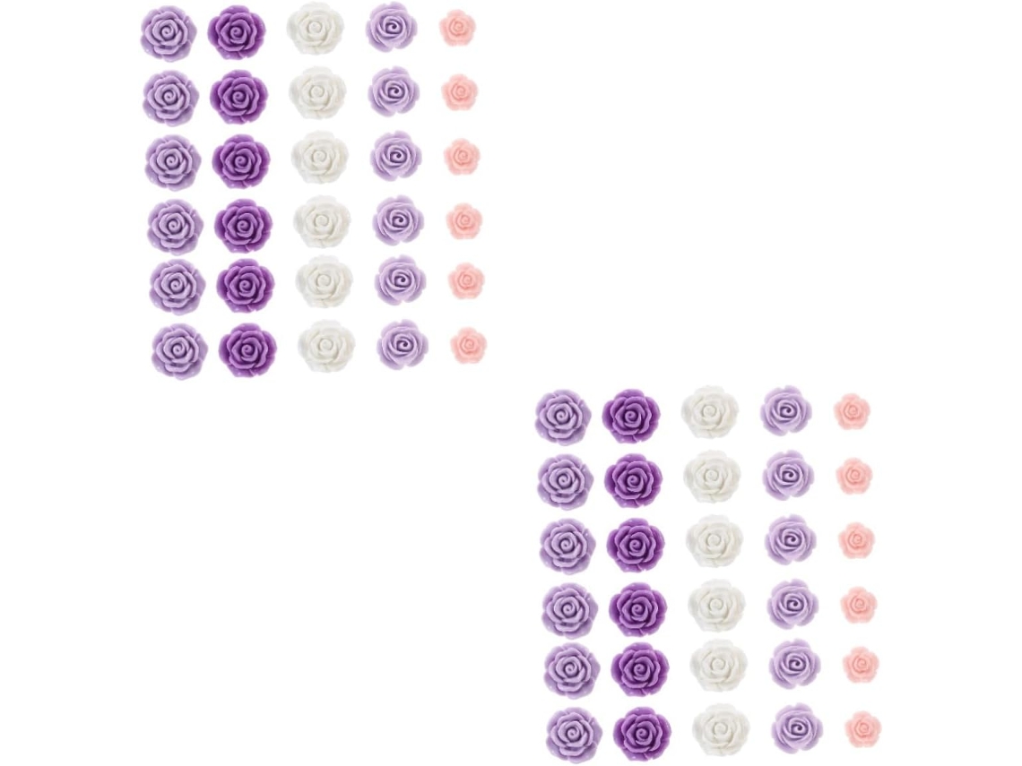 Alfinetes De Pressão Série 2 Em Formato Rosa Pequenos E Florais
