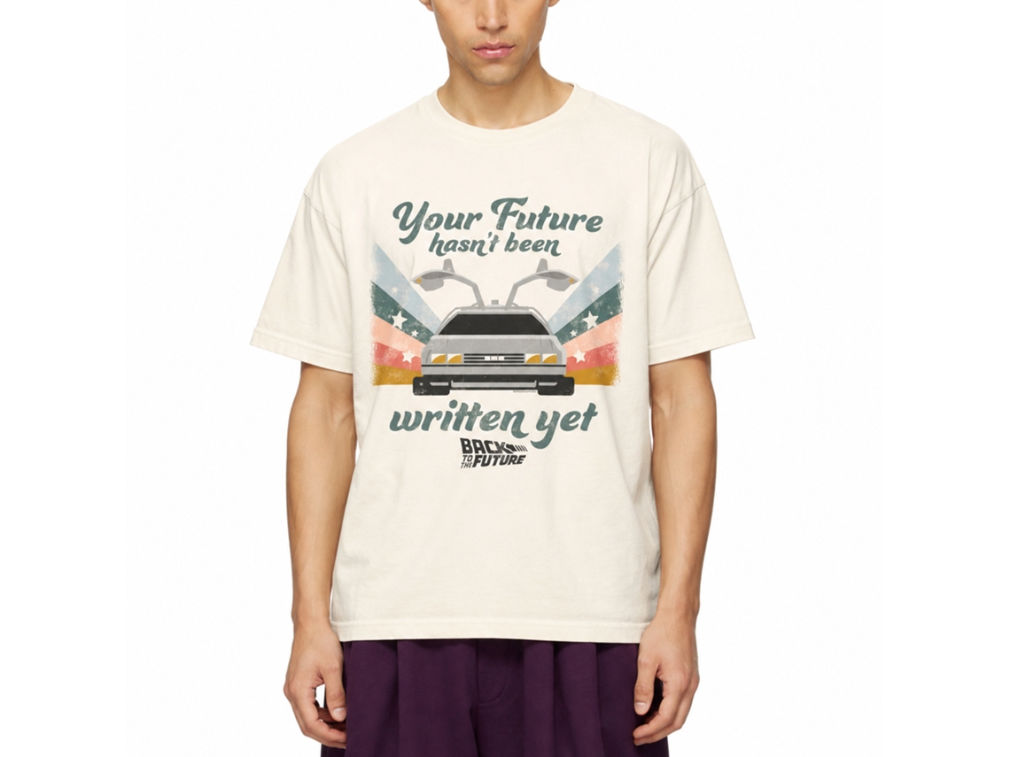 Rockinstone Back To The Future Movie Your Future Solid Natural Adult T-shirt Size:xl