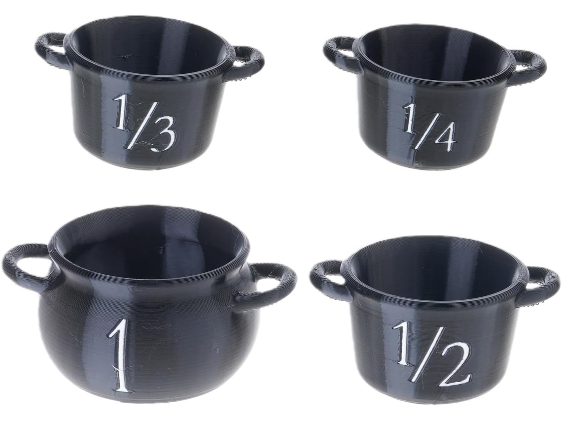 Conjunto de Xícaras Medidoras em Formato Caldeirão para Acessórios de Cozinha Halloween SFUSHOS