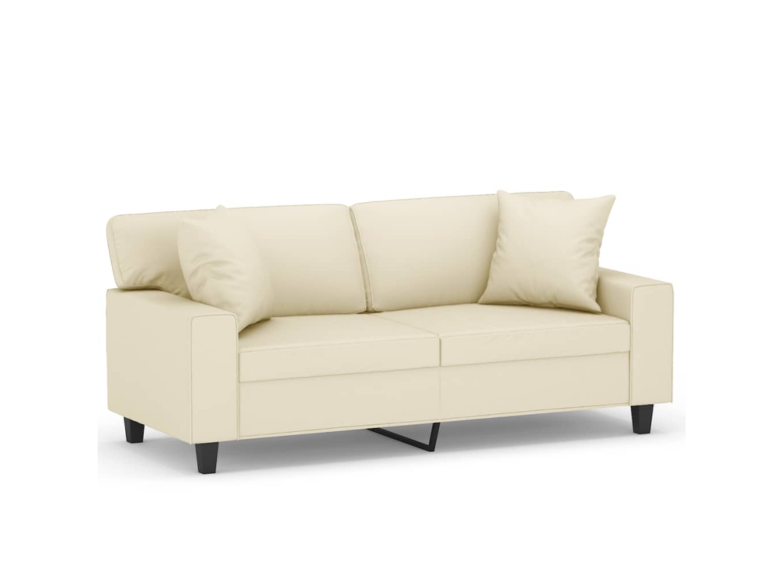 2-seater Sofa, 2-seater Sofas Vidaxl Creme Couro Artificial (n/a)
