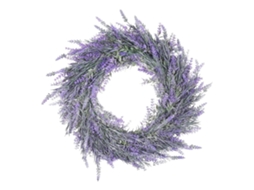 Coroa De Lavanda Artificial - Lavanda 45 Cm