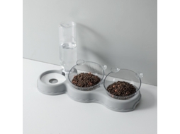 Conjunto de Três Tigelas para Comida de Gato, com Sistema de Gravidade para Água e Ração AQUAFORGE