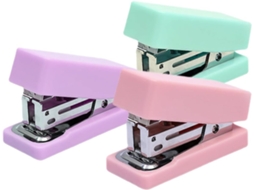 Grampeador De Mesa De Metal, Conjunto De 3 Peças, Design Em Tons Pastel Para Escritório E Escola.