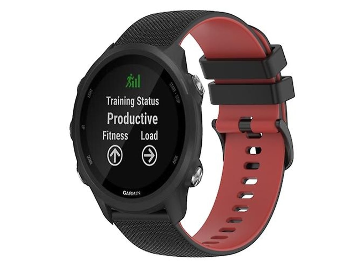 Lurelia Pulseira Garmin Forerunner 245 Music De 20 Mm, Silicone Xadrez Bicolor, Preta E Vermelha