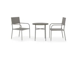 Maison Exclusive - 3 Pcs Conjunto De Jantar Para Jardim Vime Pe Cinzento