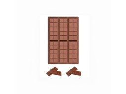 Formas De Silicone Para Chocolate - 6 Moldes Com 10 Quadrados Cada - Silicone - Castanho