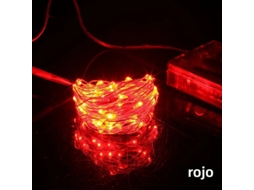 (2m20 Leds Vermelhos) Mini Cordão De Luzes Led Estilo Estrela, Alimentado Por Bateria E Feito De Fio De Cobre.