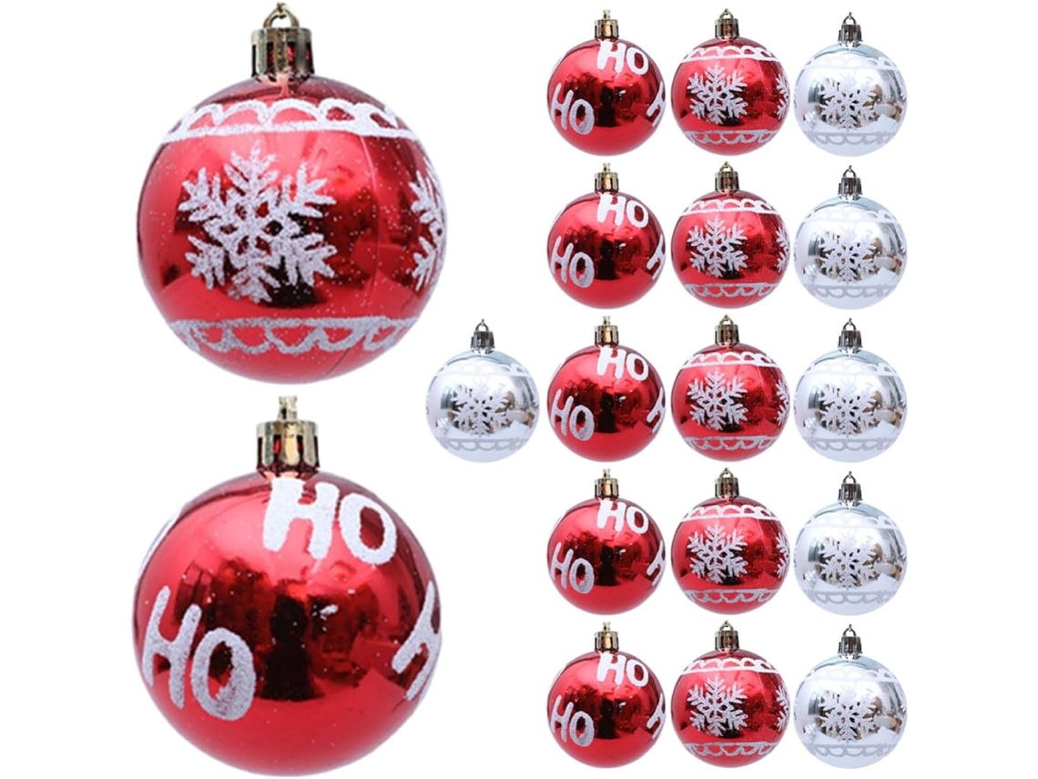 Conjunto De 18 Bolas De Natal De Plástico Para Decoração.