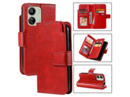 Capa De Celular Dobrável Em Três Partes Com 9 Compartimentos Para Cartões, Em Couro, Para Xiaomi Poco C65 Global / M6