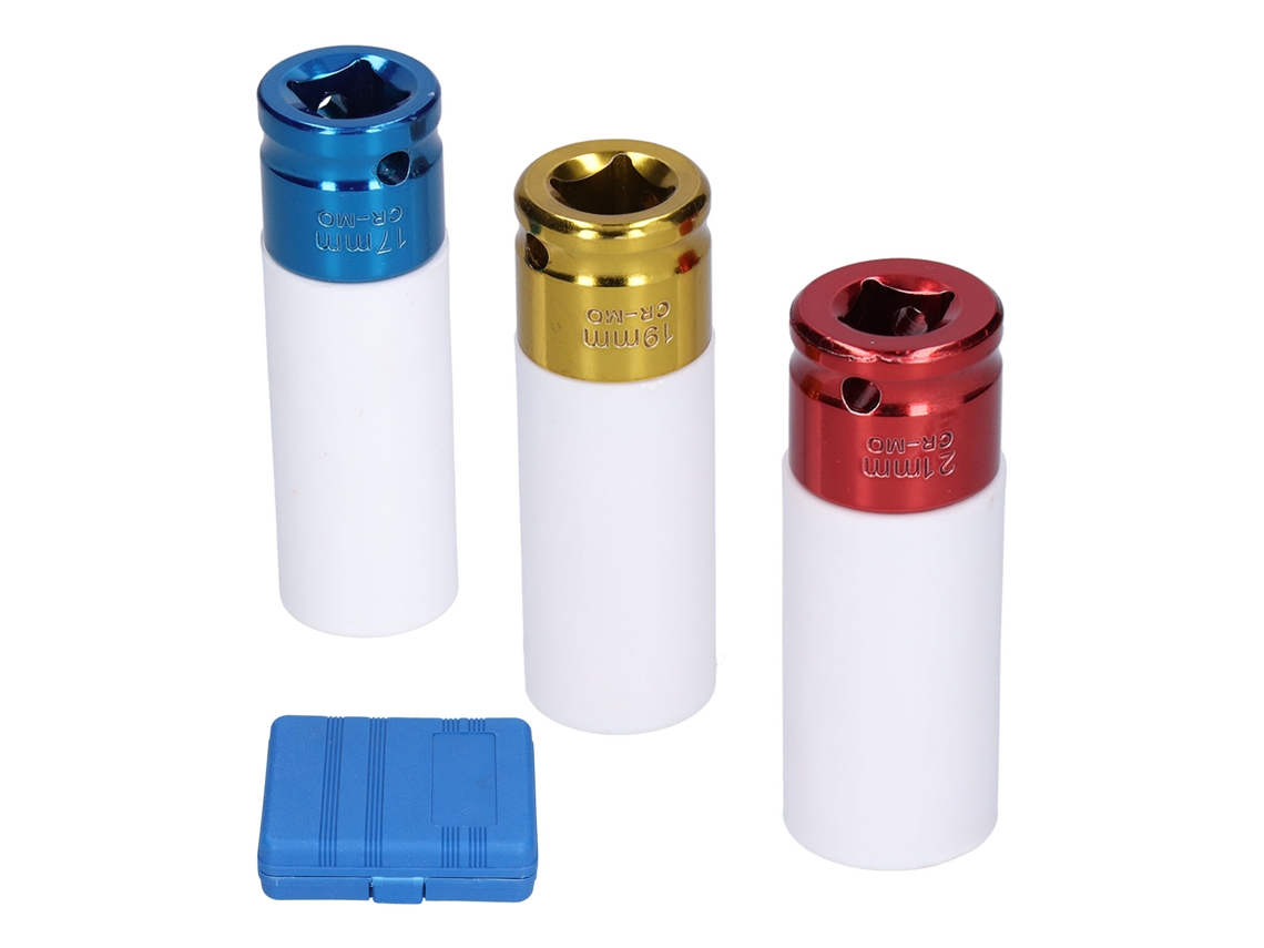 Conjunto 3 Buchas Pneumáticas Aço Cromo-vanádio Resistente Impacto Proteção Pneu Colorida