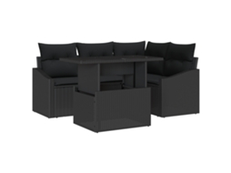 Conjunto 5 Conjunto De Jardim Vidaxl Preto Vime Pe (100 X 55 X 73 Cm)