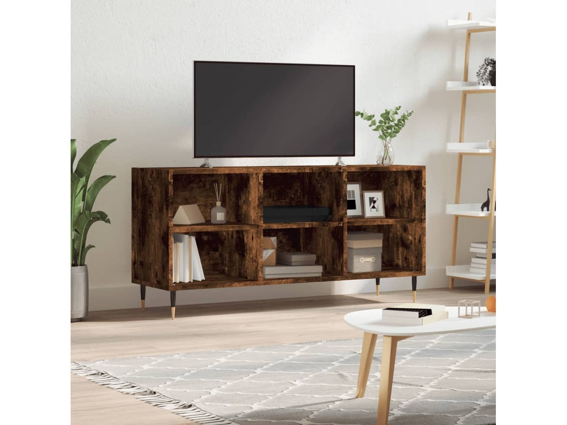 Vidaxl Móvel De Tv 103,5x30x50 Cm Derivados Madeira Carvalho Fumado
