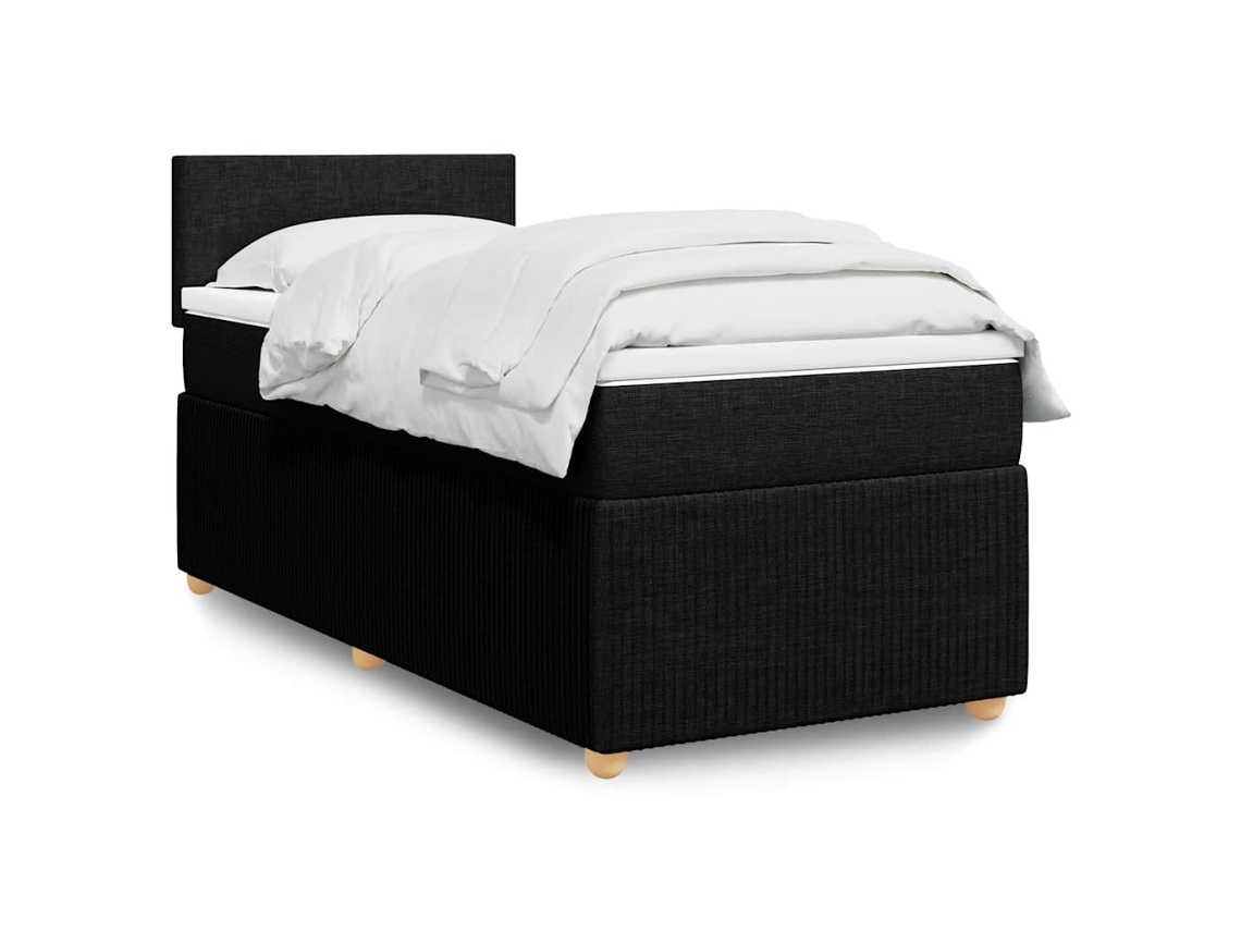 Vidaxl Cama com Molas/colchão 90x190 Cm Tecido Preto