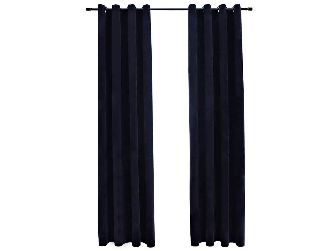Curtain, Curtains Vidaxl Preto Veludo (140 X 175 Cm)
