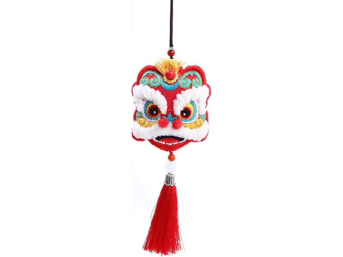 2026 kit de Bordado para Iniciantes Mascota Baile de León Manual Diy Arte Decoración Regalo de Sorte Vermelho