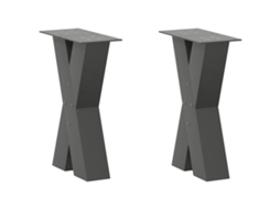 Vidaxl Pés Para Mesa De Centro Em Formato De X, 2 Peças, Antracite, 38x(42-43) Cm, Aço