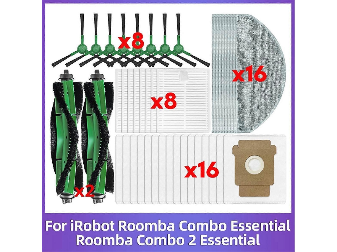 Para Combo Essential / 2 Essential, Vac 2 Essential, Rolo Principal, Escova Lateral, Saco De Pó, Filtro, Mop Slowmoose