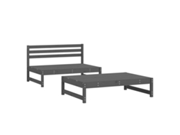 Maison Exclusive - 2 Pcs Conjunto Lounge De Jardim Madeira De Pinho Maciça Cinza