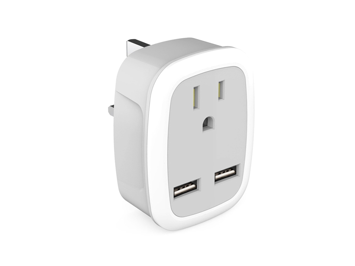 Adaptador De Viagem Multifuncional Eua Para Europa/reino Unido/itália/suíça Com 2 Portas Usb 3.0 Na Marca Britânica Migaba