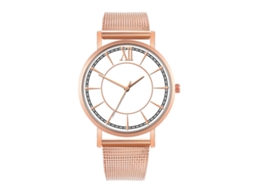 Reloj De Moda Para Parejas Con Correa De Malla Dial Redondo Cuarzo Unisex