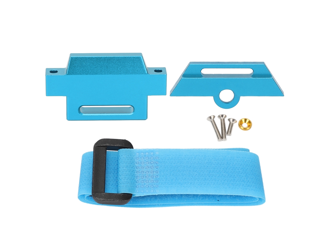 Placa de bateria de alumínio Yui com alça para chassi Traxxas 1/10 Slash 2WD 5822 5822a Azul