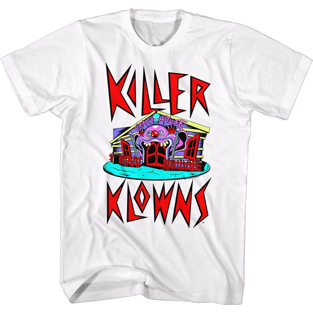 Rockinstone Killer Klowns Crazy House White Adult T-shirt Size:xxxl
