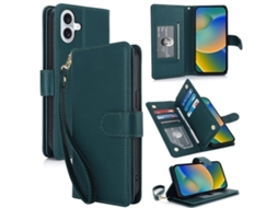 Capa Carteira De Couro Para Iphone 16 - Com Rfid - Para Vários Cartões