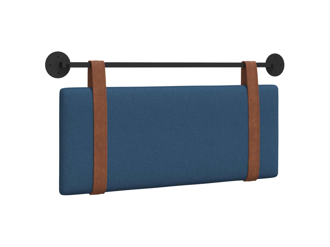 Vidaxl Cabeceira Suspensa Liso Azul 110 X 55 X 5 Cm Pu Antigo