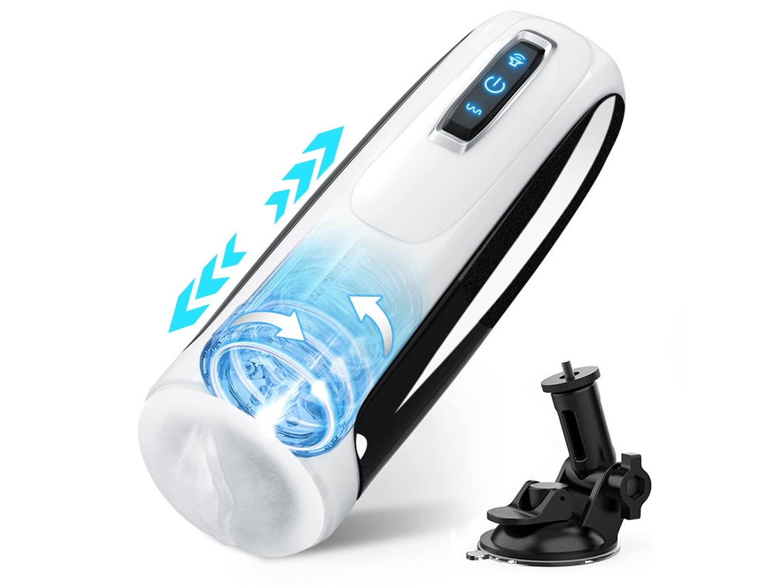 Masturbador Masculino Eltrico Automtico Com 10 Modos De Impulso E Rotao (branco) Yizhood